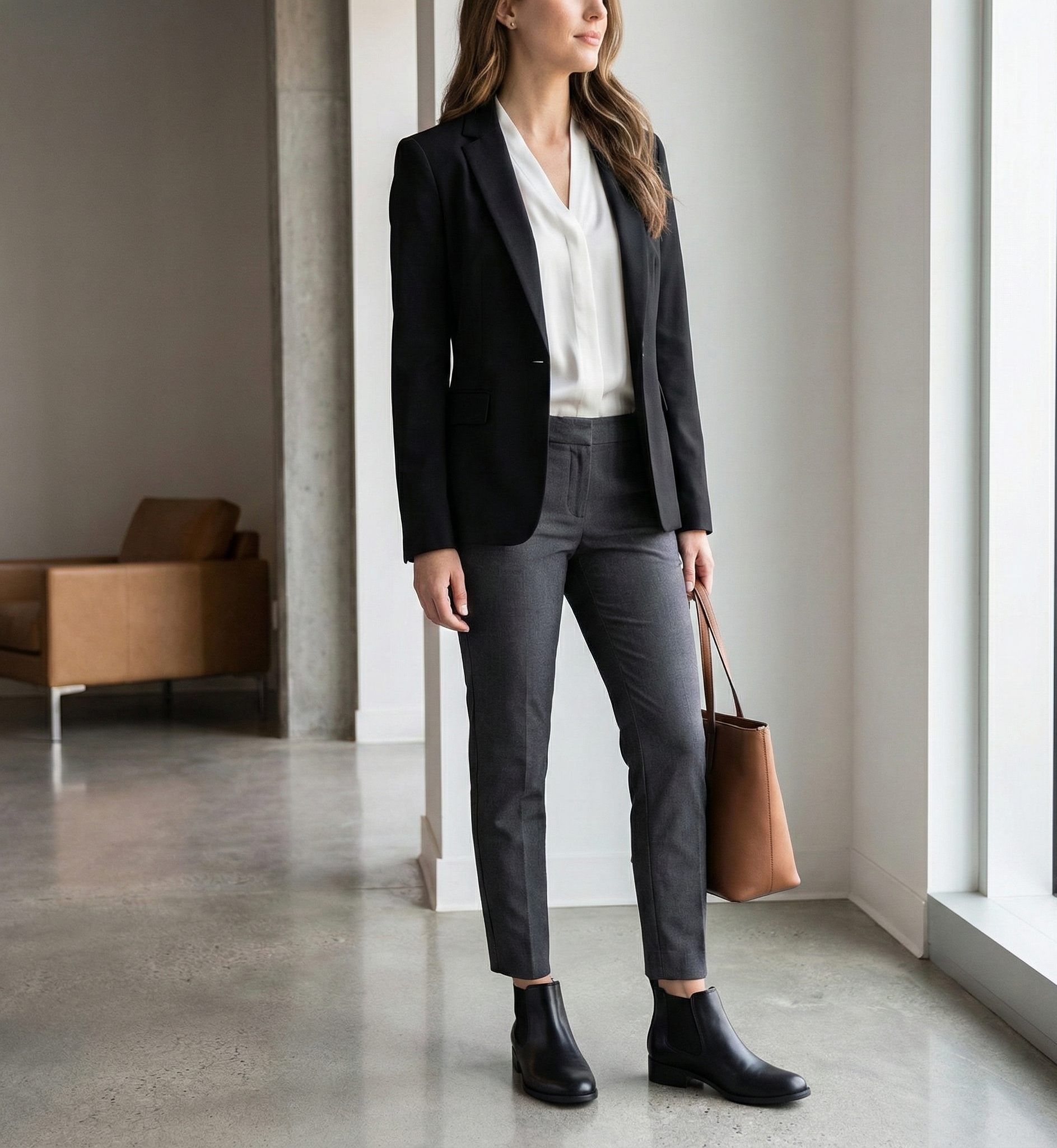 Tailored Trousers and Blazer with Black Chelsea Boots Tailored Trousers and Blazer with Black Chelsea Boots — Chelsea Boots Outfits 2027