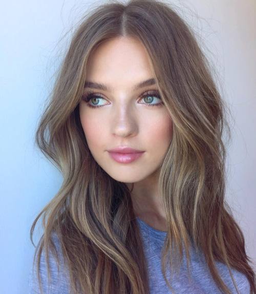 Light Brown With Ash Blonde Highlights — Hair Color 2027 for Hazel Eyes