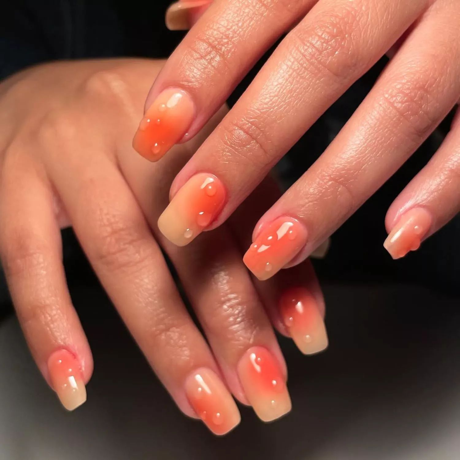 Visual Idea — Short Square Nails With A Glossy Finish Visual Idea — Short Square Nails With A Glossy Finish — Peach Square Nails 2027