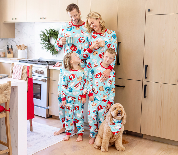 Blue Cookie And Mug Print Pajamas Blue Cookie And Mug Print Pajamas — Matching Family Christmas Outfits 2026