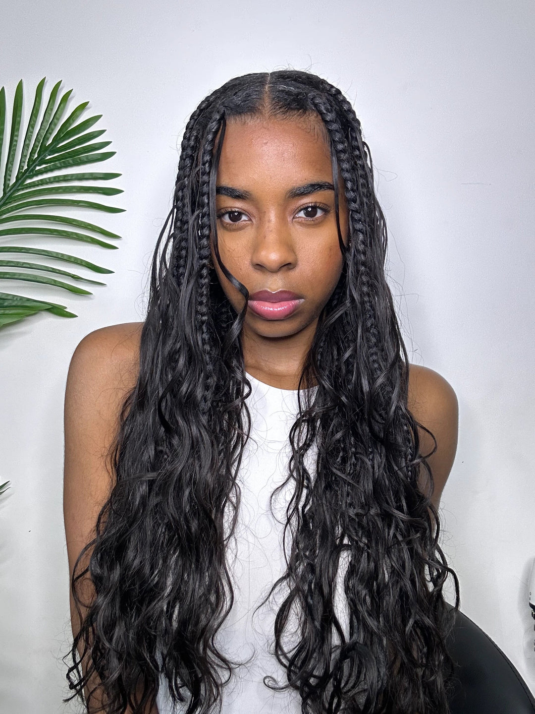 Long Black Braids With Wet Look — Long Knotless Braids 2027