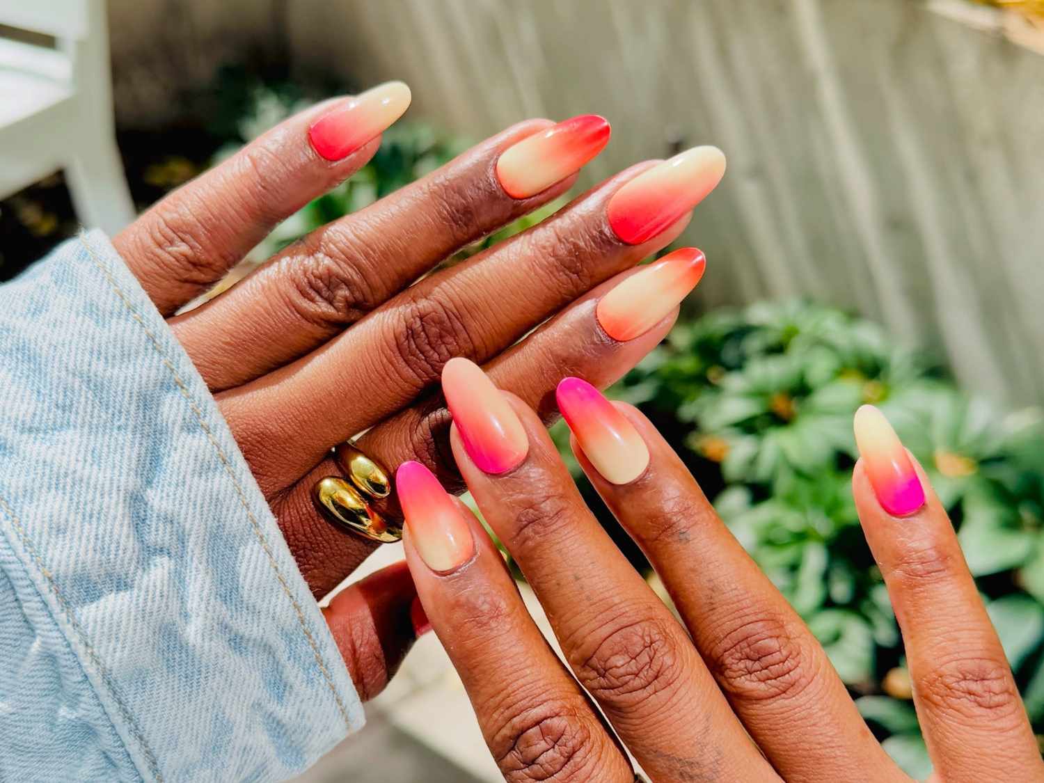 Long Almond Sunset Ombré — Summer Dip Nails 2027