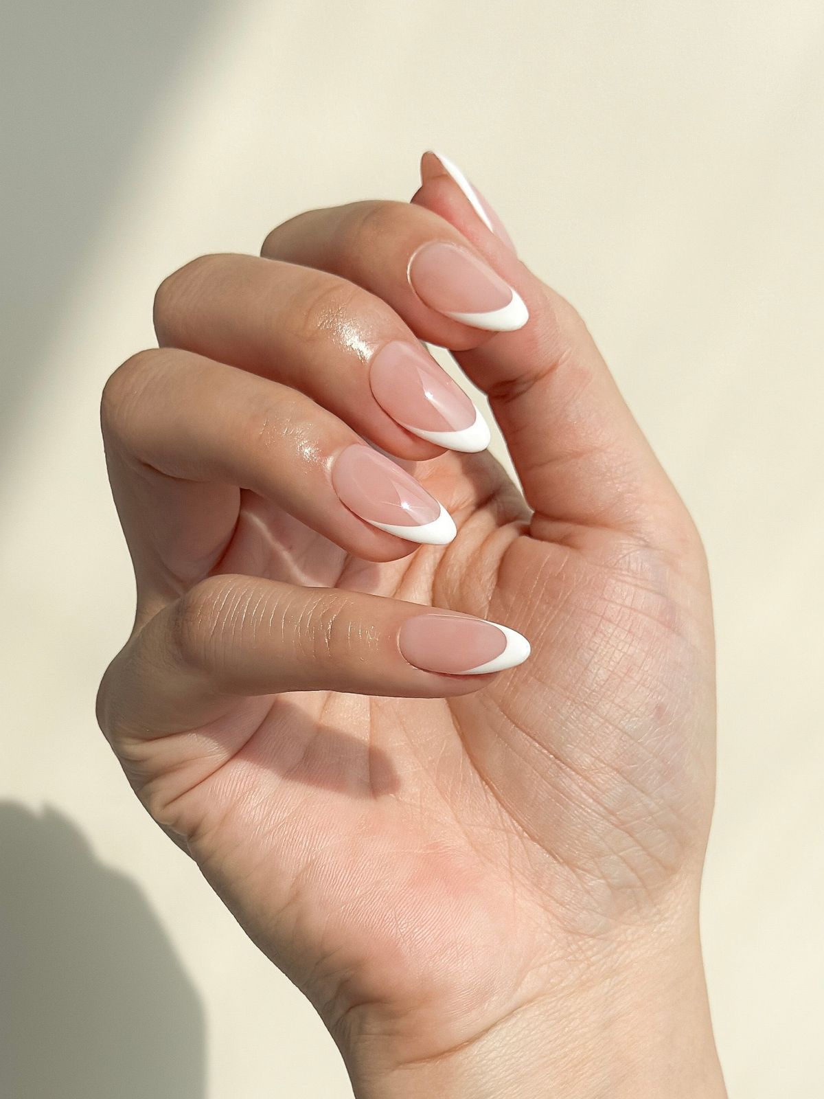 Classic Sheer Nude French Almonds — Almond Nails 2027 for Chubby Fingers