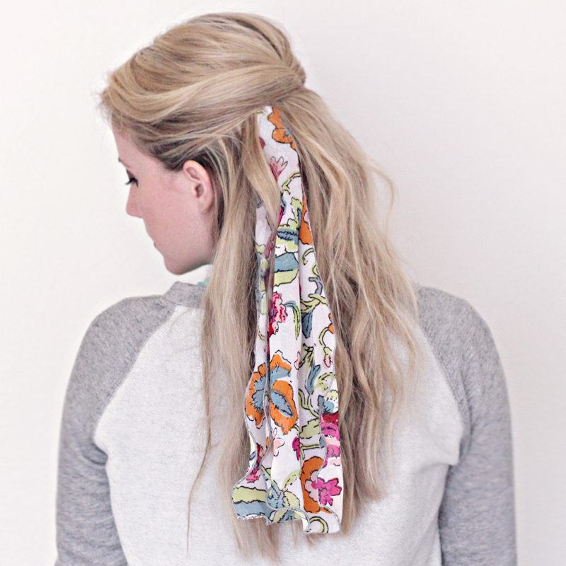 Fine Blonde Half-Up With Braided Scarf Fine Blonde Half-Up With Braided Scarf — Scarf Hairstyles 2027