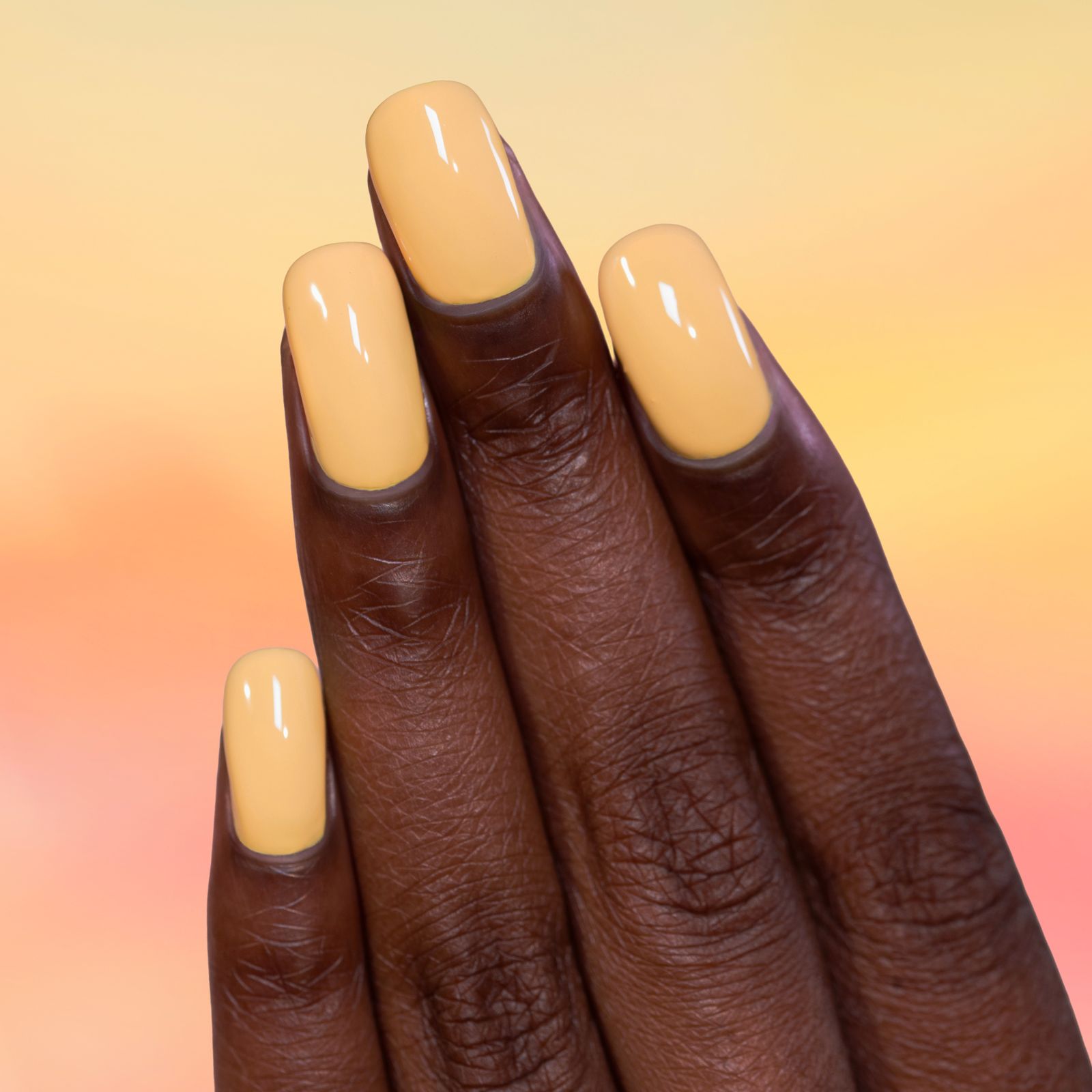 Visual Idea — Medium Oval Nails In A Soft Yellow — Pastel Nails 2027 for Dark Skin