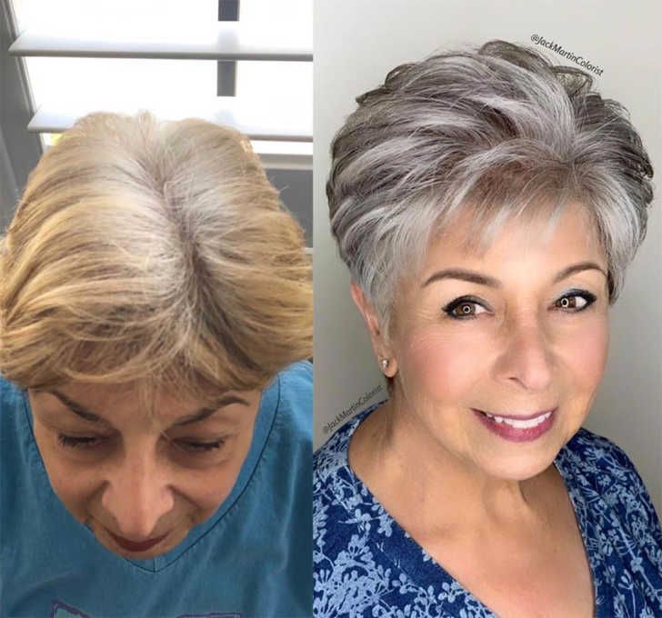 Gray With Darker Roots And Lighter Ends Chin Layered Bob With Face-Framing — Transitioning to Gray Hair 2027