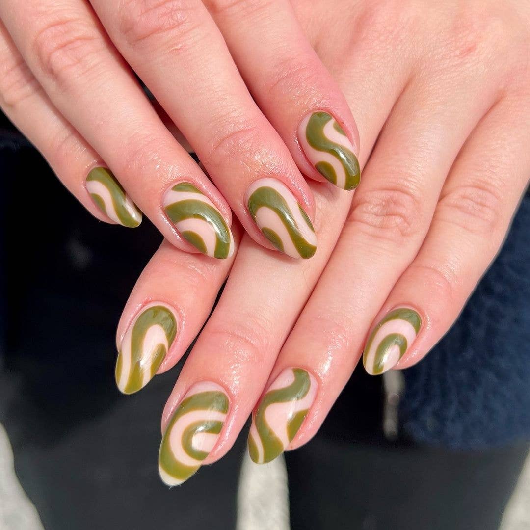 Abstract Swirl Almond Nails — Almond Nails 2027