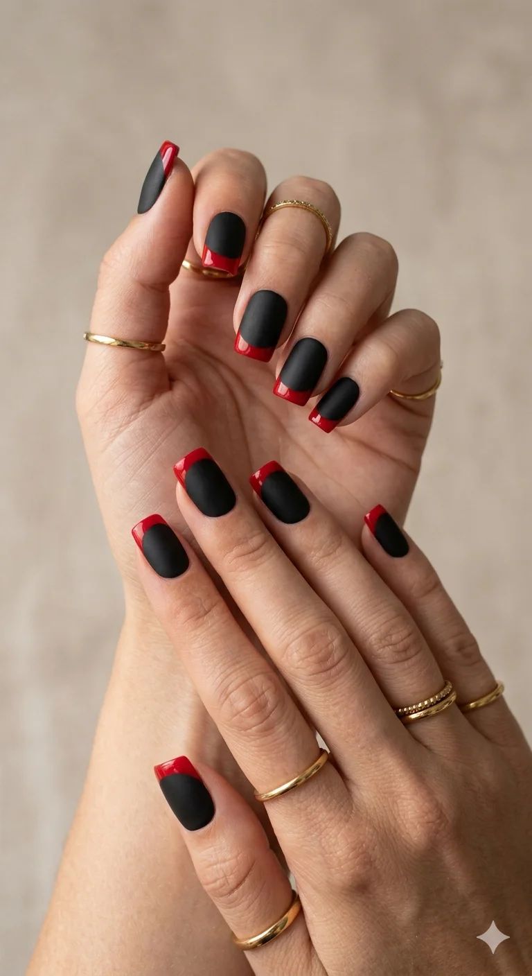 Intricate Silver Gothic Designs on Red and Black Intricate Silver Gothic Designs on Red and Black — Red and Black Nails 2027