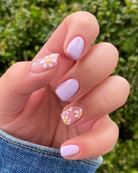 Light Purple Daisy Nails Light Purple Daisy Nails — Nail Art 2027 for Beginners