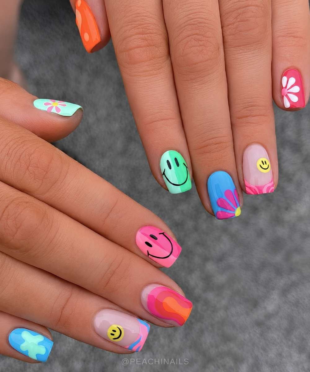 Glossy And Matte Visual Idea Glossy And Matte Visual Idea — Pink Smiley Face Nails 2027