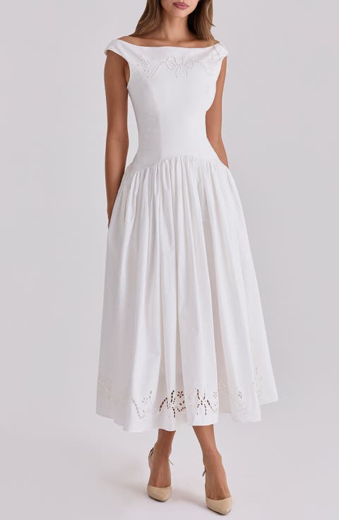 Eyelet Midi Dress for Elegant Occasions Eyelet Midi Dress for Elegant Occasions — All White Outfits 2027