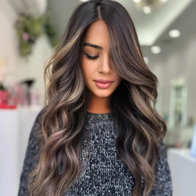 Dark Ash Brown With Ash Blonde Highlights Dark Ash Brown With Ash Blonde Highlights — True Winter Hair Color 2027
