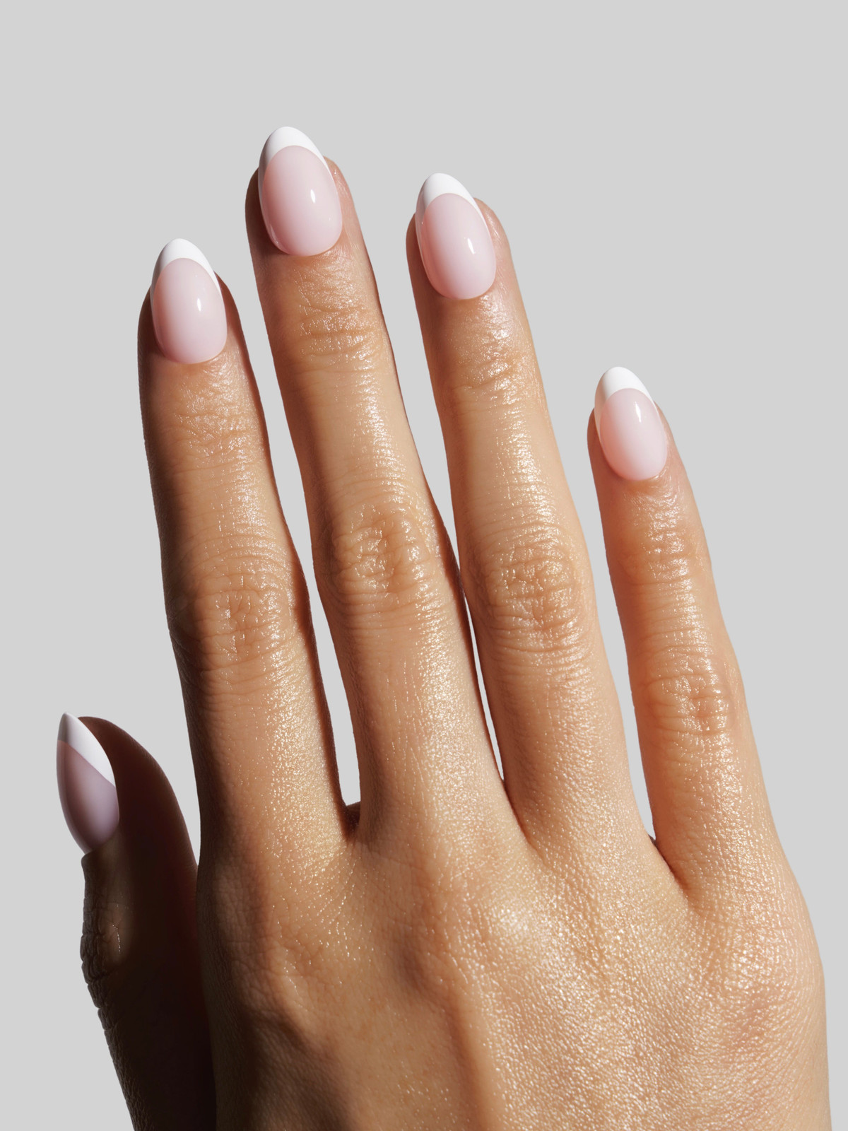 Classic White French on Short Almonds Classic White French on Short Almonds — Short Pink French Tip Nails 2027