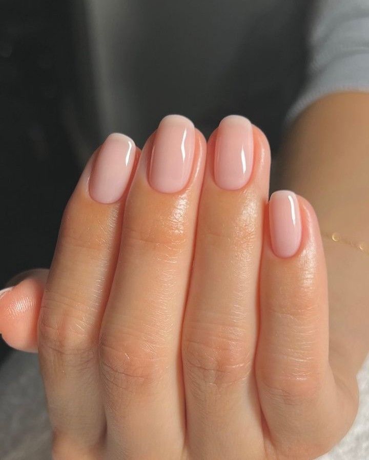 Pale Pink Nude Glossy Oval Nails Pale Pink Nude Glossy Oval Nails — Nude Nails 2027 for Mature Hands