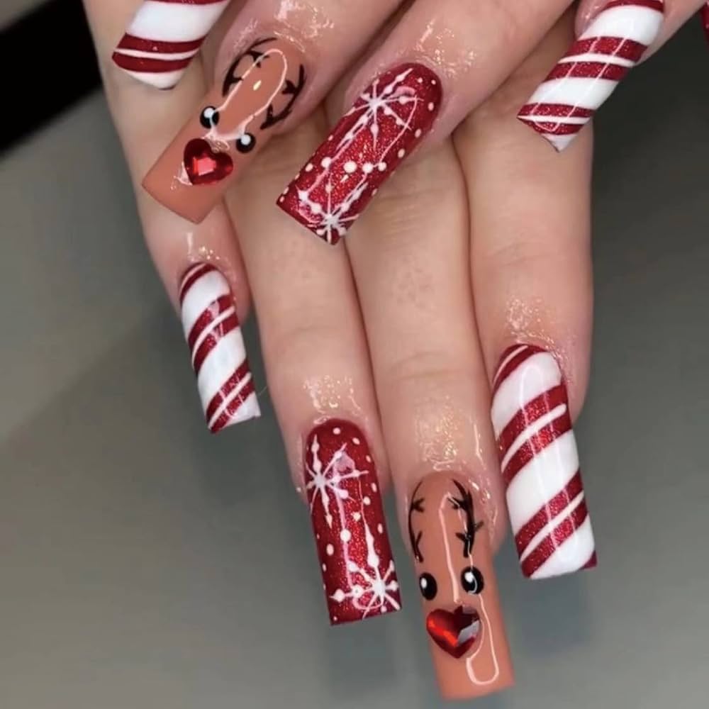 Detailed Nail Art Smooth Finish Visual Idea — Long Christmas Nails 2026