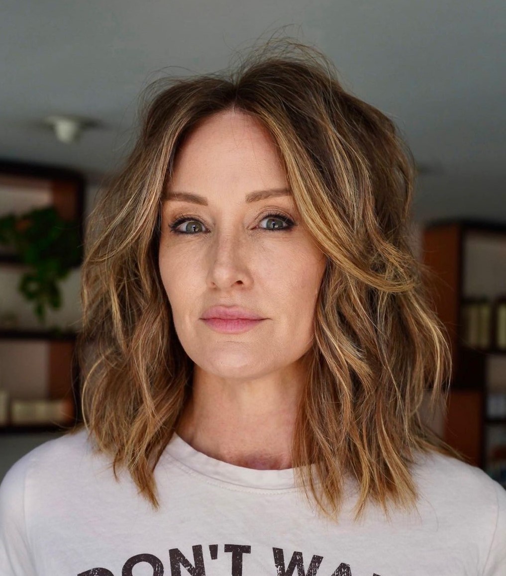 Dimensional Dark Blonde Lob — Hair Color 2027 for Women Over 60