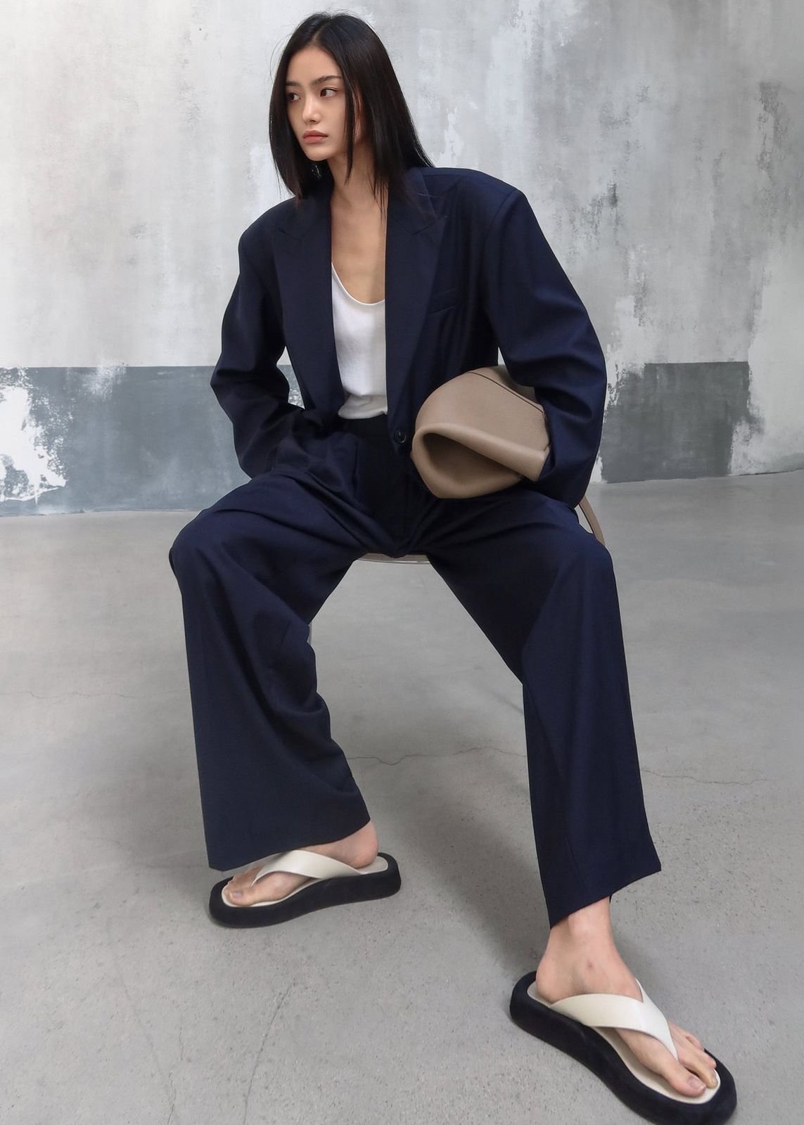 Outfit Idea Outfit Idea — Navy Blue Pleated Pants Outfits 2027