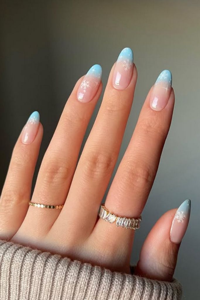 Ombre Tip Snowflake Ombre Tip Snowflake — Snowflake Nails 2027