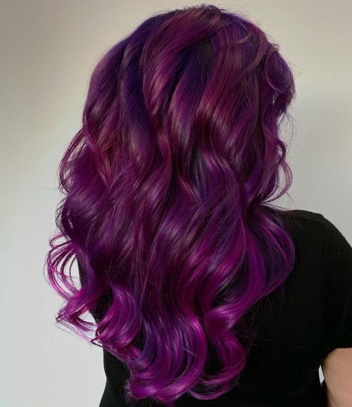 Deep Plum With Magenta And Violet Highlights Deep Plum With Magenta And Violet Highlights — Plum Hair 2027