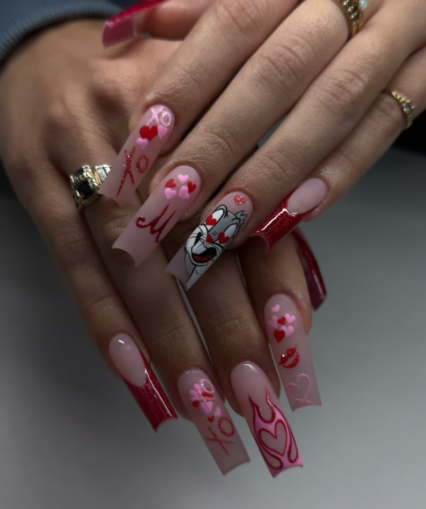 Bugs Bunny Cartoon Valentine Coffin Nails Bugs Bunny Cartoon Valentine Coffin Nails — Valentines Coffin Nails 2027