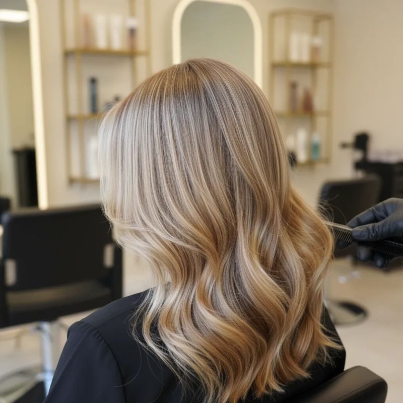 Ash Blonde Collarbone Blowout with Subtle Highlights — Lowlights 2027