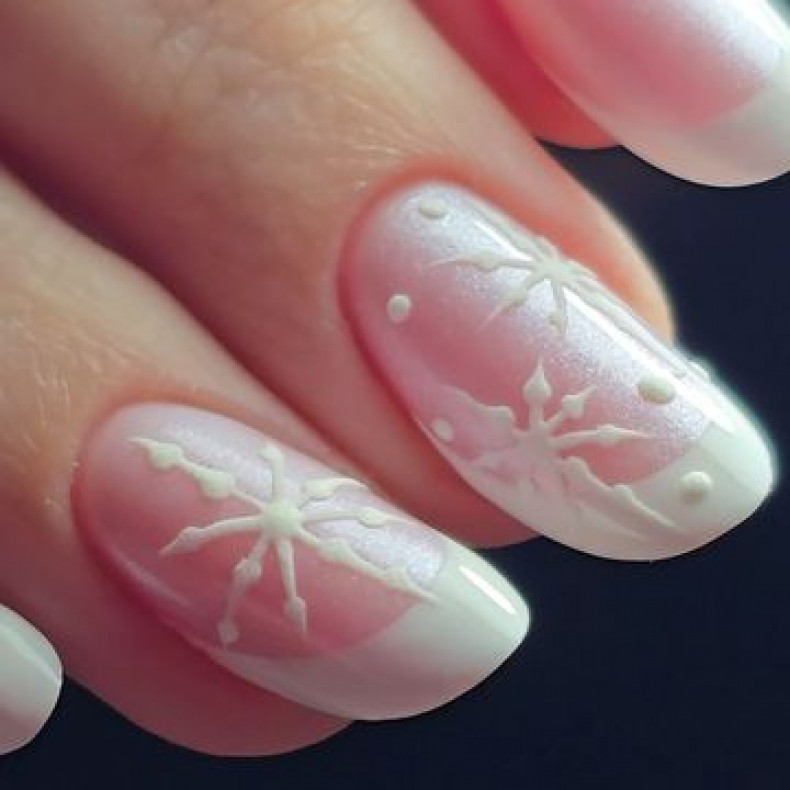 Detailed White Snowflake Art Visual Idea — White Christmas Nails 2026