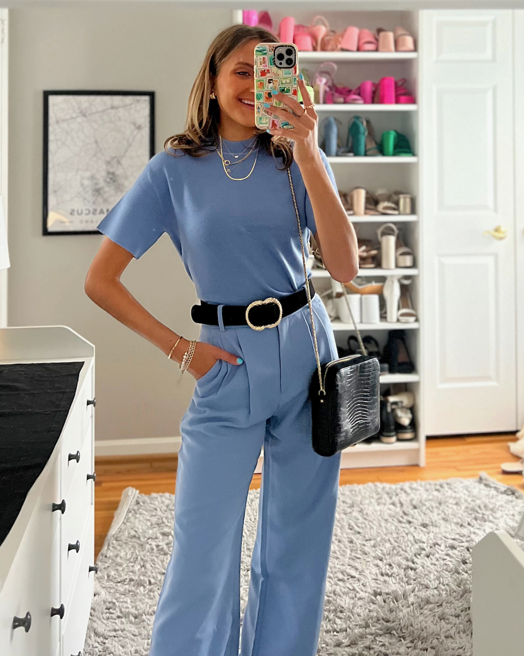Monochromatic Light Blue Top and Wide-Leg Trousers Monochromatic Light Blue Top and Wide-Leg Trousers — Casual Work Outfits 2027