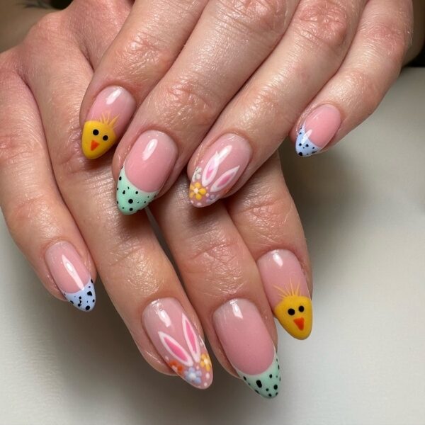 Glossy Easter Motif French Tips Assortment Glossy Easter Motif French Tips Assortment — Easter French Tip Nails 2027