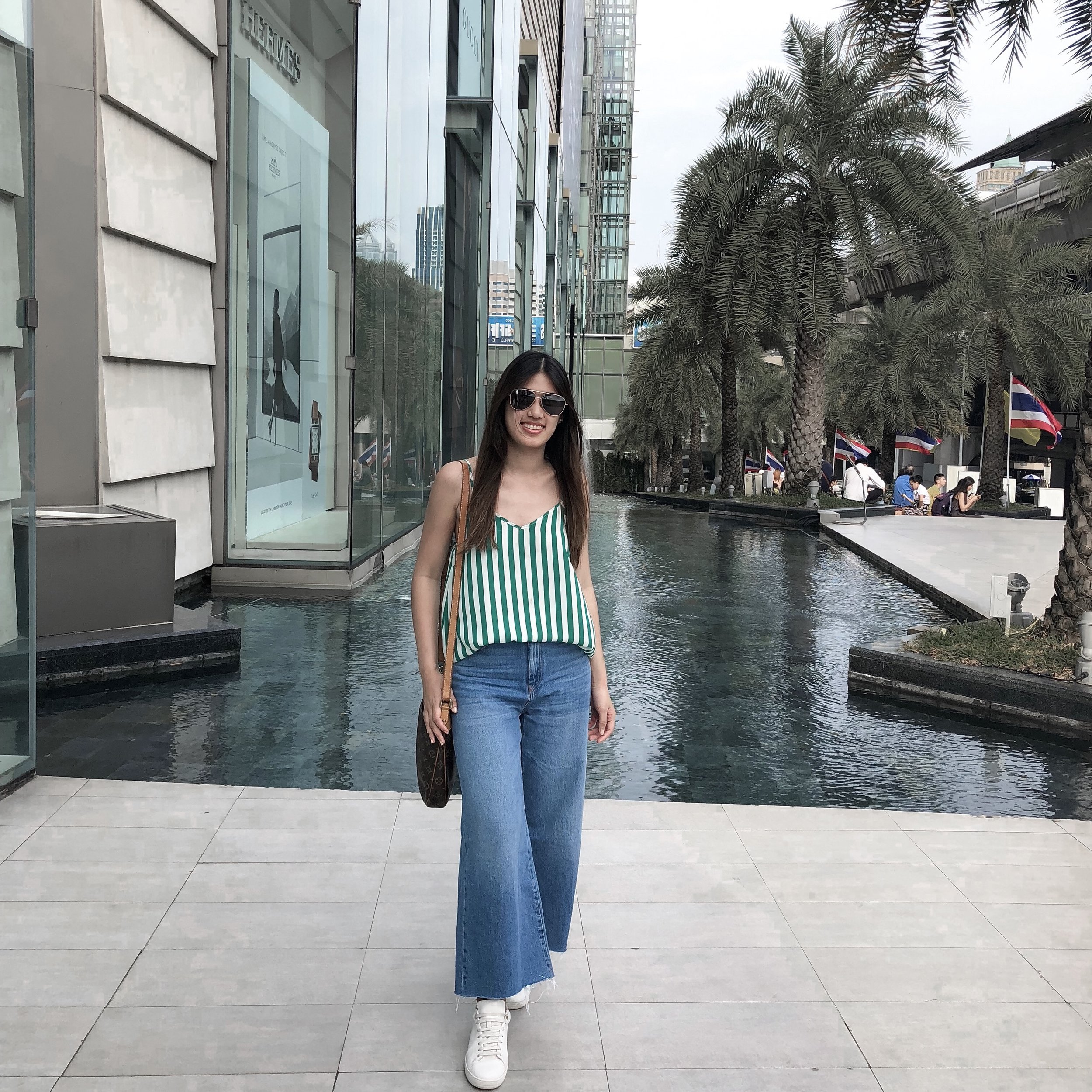Striped Camisole and Wide-Leg Jeans for Urban Exploration Striped Camisole and Wide-Leg Jeans for Urban Exploration — Thailand Outfits 2027