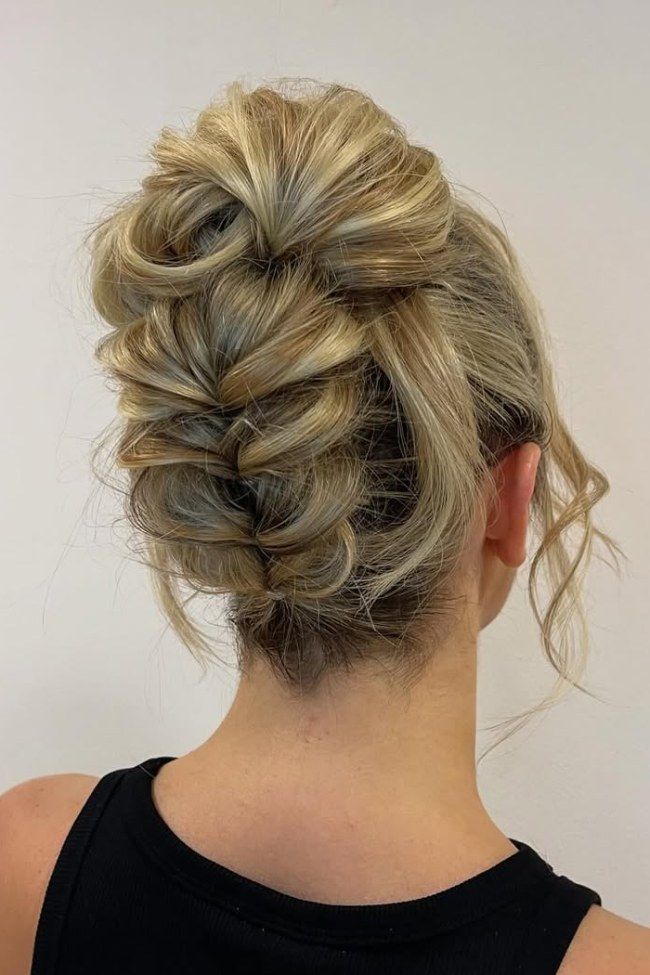 Mid-Back Wavy Updo With Intricate Braids Mid-Back Wavy Updo With Intricate Braids — Summer Updos 2027
