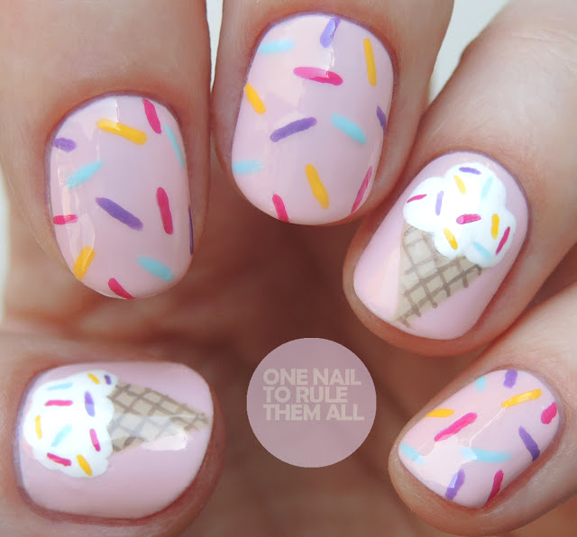 Ice Cream Cone Sprinkles Nails — Nails 2027 for Kids