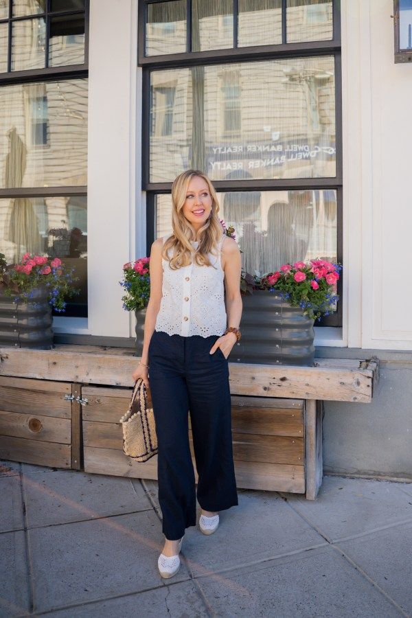 White Espadrille Flats Outfit Idea White Espadrille Flats Outfit Idea — Summer Blouse Outfits 2027