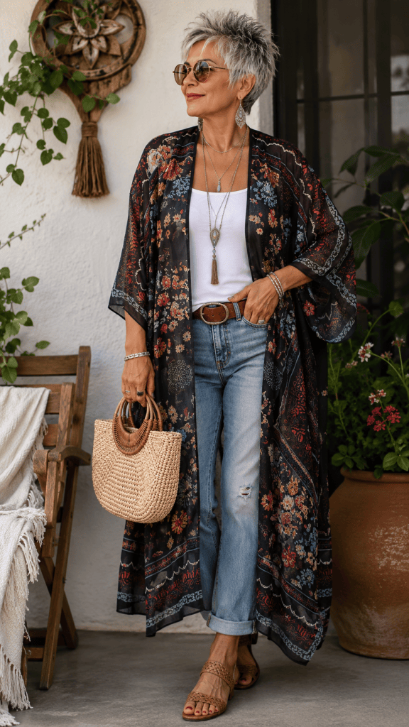 Desert-Inspired Kimono with Jeans Desert-Inspired Kimono with Jeans — Arizona Outfits 2027