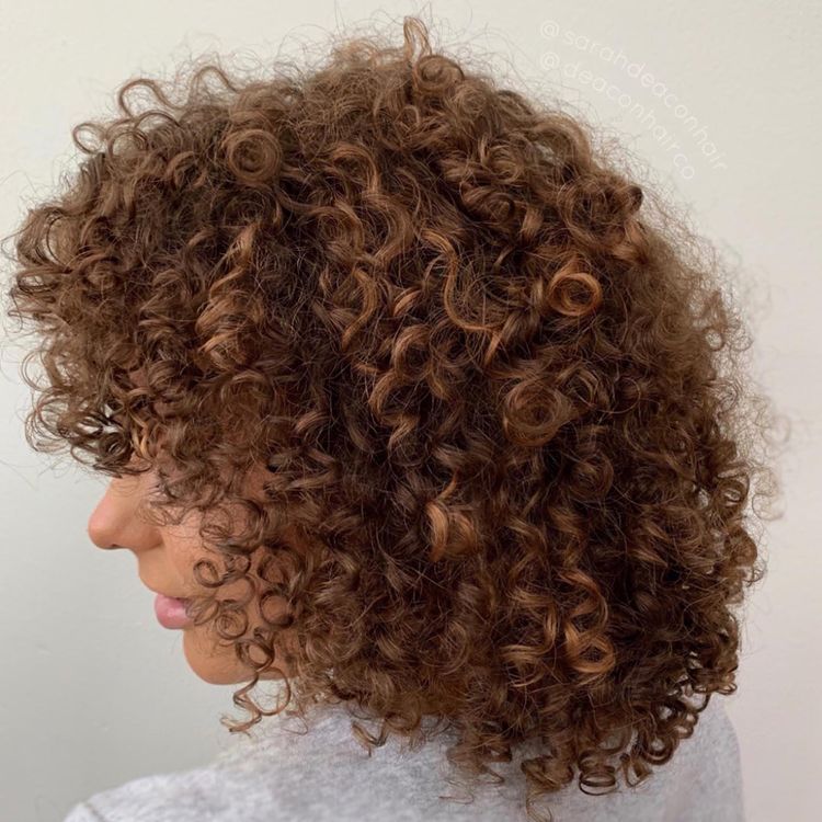 Collarbone Air-Dried Brown Curls With Auburn — Loose Curly Hairstyles 2027
