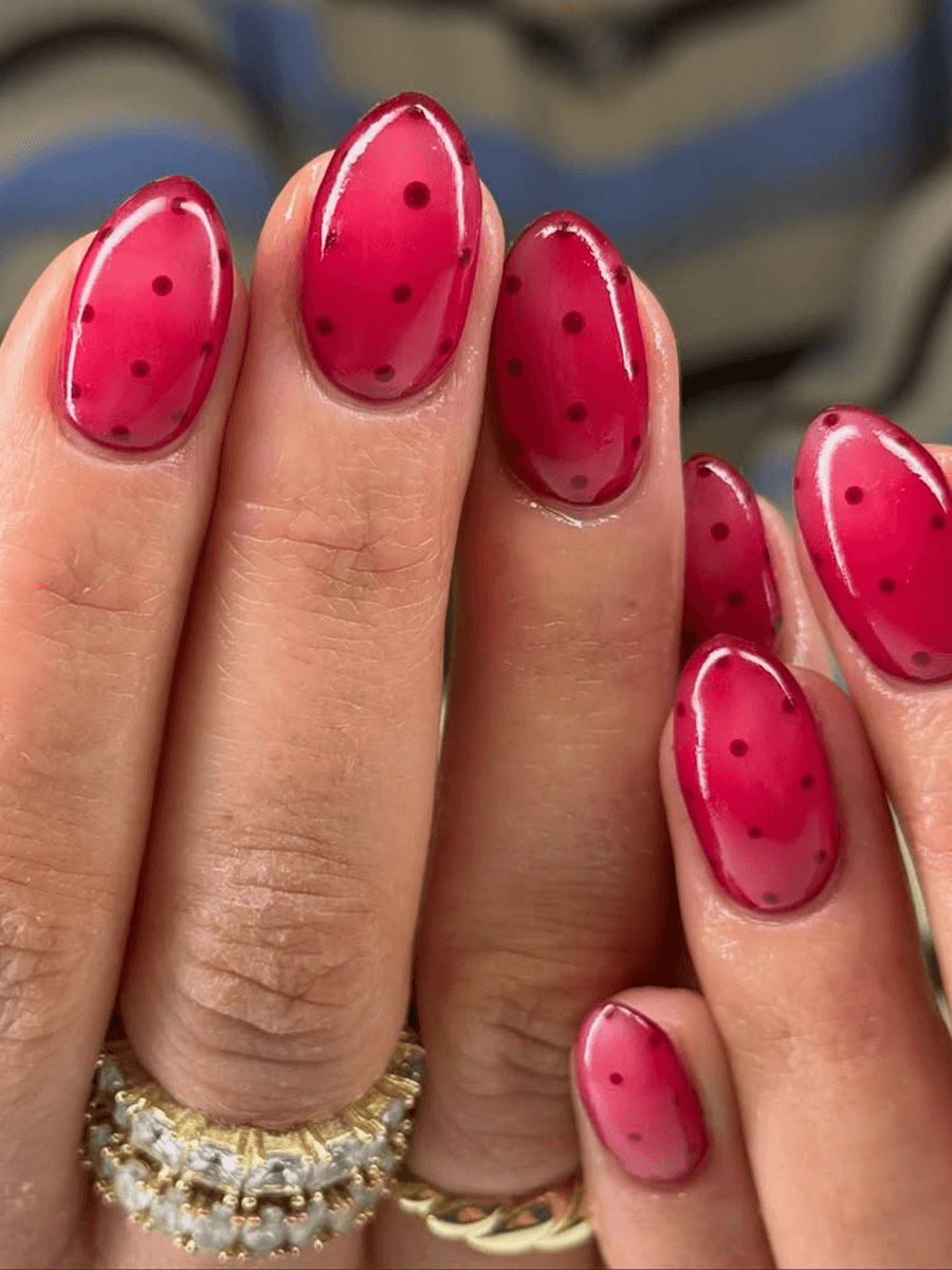 Jelly Red Polka Dot Nails Jelly Red Polka Dot Nails — Summer Nail Trends 2027