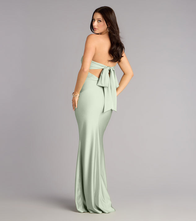 Elegant Dark Brown Waves Tied Back — Prom Hair 2027 for Strapless Dress