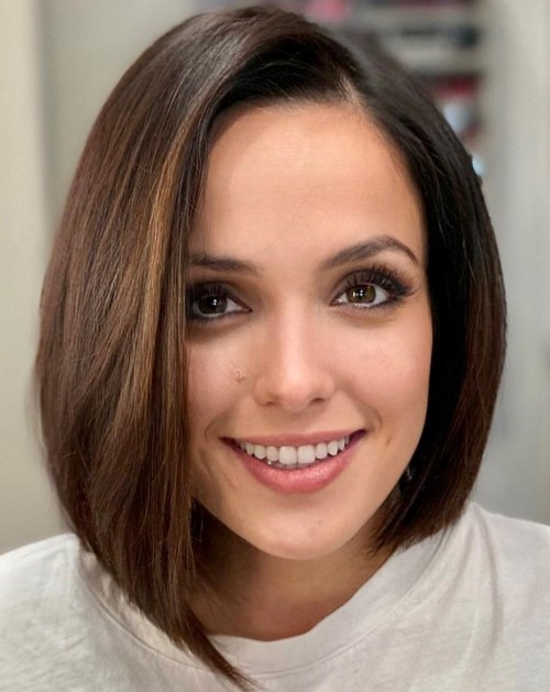 Sleek Dark Brown Asymmetrical Bob Sleek Dark Brown Asymmetrical Bob — Asymmetrical Bob 2027