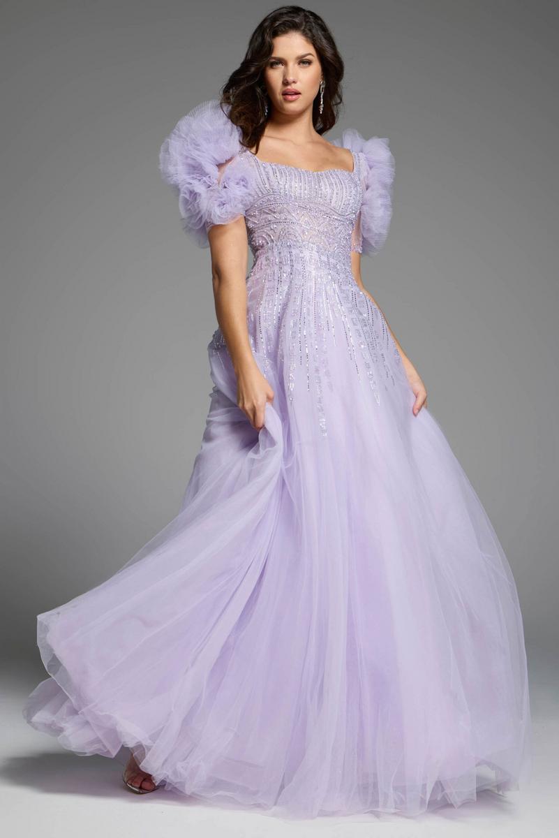 Lavender Tulle Prom Dress with Dramatic Puff Sleeves Lavender Tulle Prom Dress with Dramatic Puff Sleeves — Puff Sleeve Dresses 2027