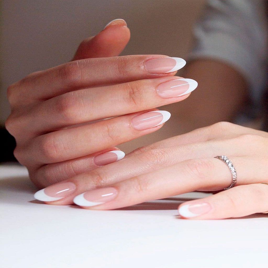French Tips On All Nails Visual Idea — Almond Nails 2027 for Chubby Fingers