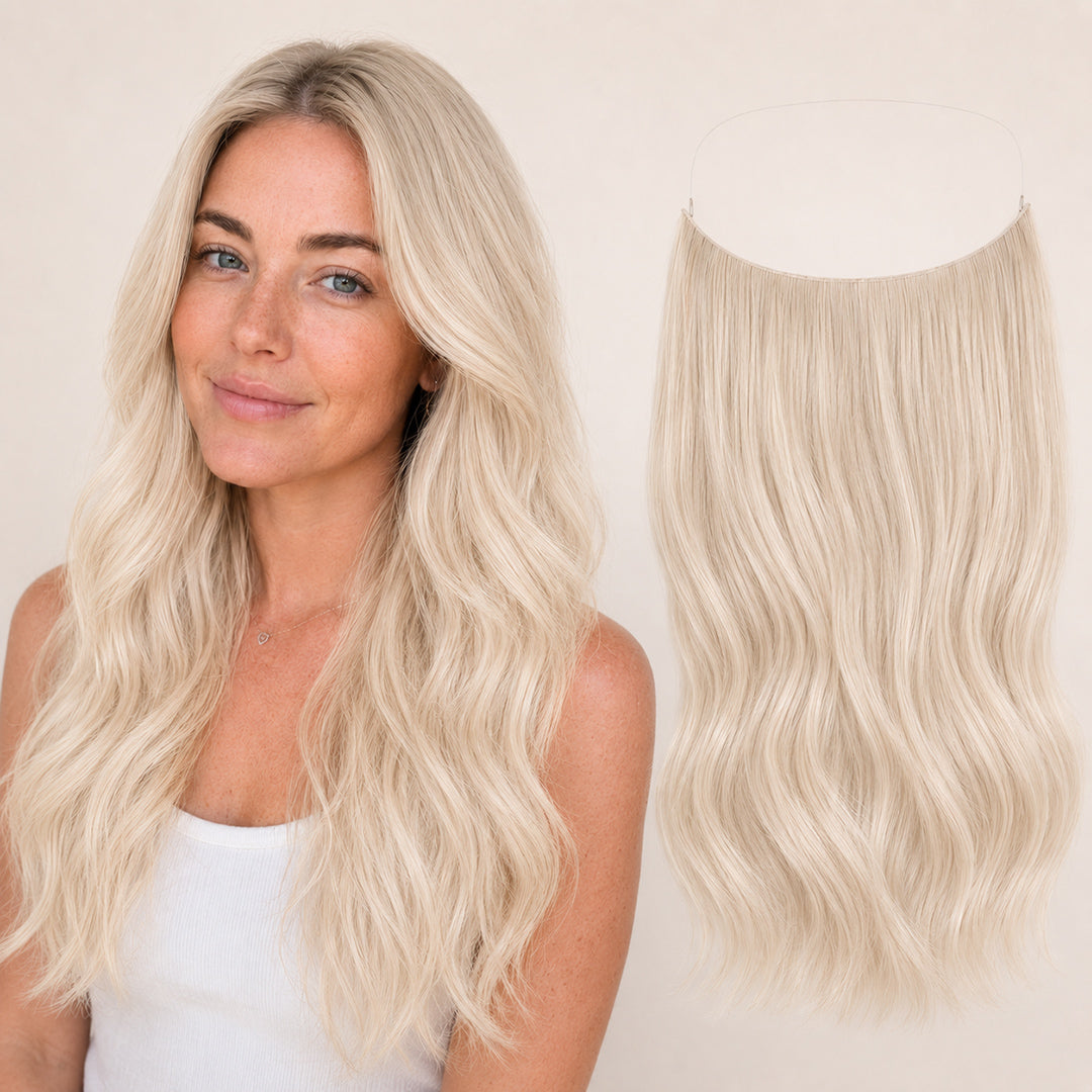 Bright Platinum Blonde With Halo Bright Platinum Blonde With Halo — Halo Extensions Hairstyles 2027