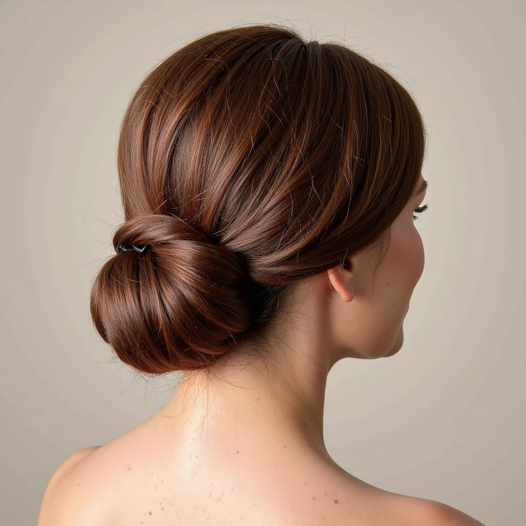 Refined Medium Brown Sleek Bun Refined Medium Brown Sleek Bun — Sleek Bun 2027