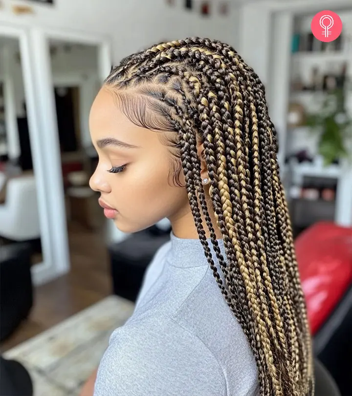 Dark Brown Braids With Blonde Highlights Dark Brown Braids With Blonde Highlights — Winter Box Braids 2027