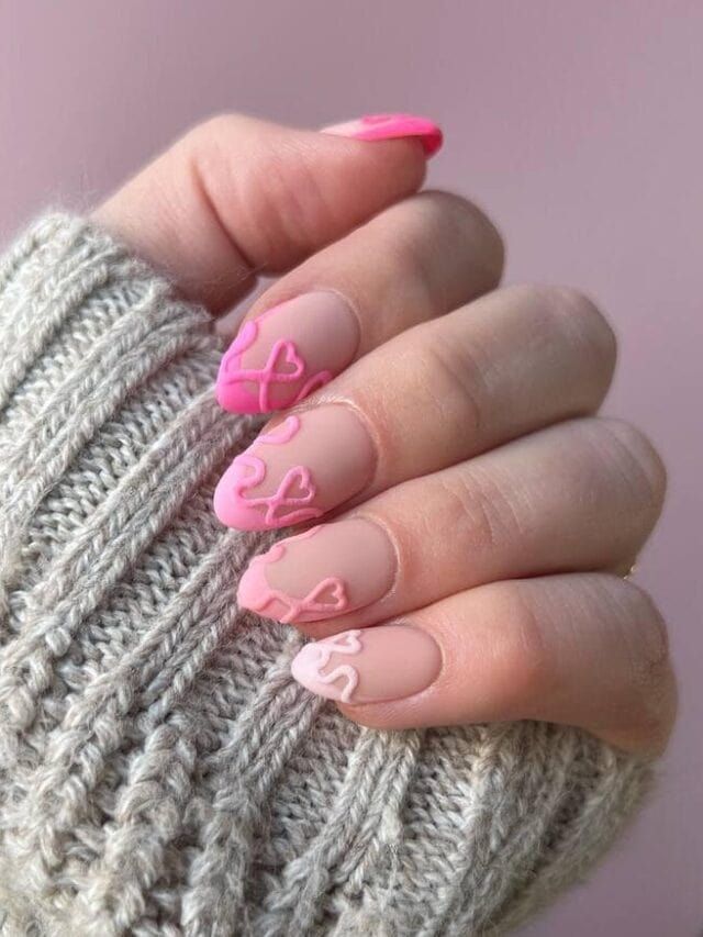 3D Heart Outlines On All Nails Visual Idea 3D Heart Outlines On All Nails Visual Idea — Love Nails 2027