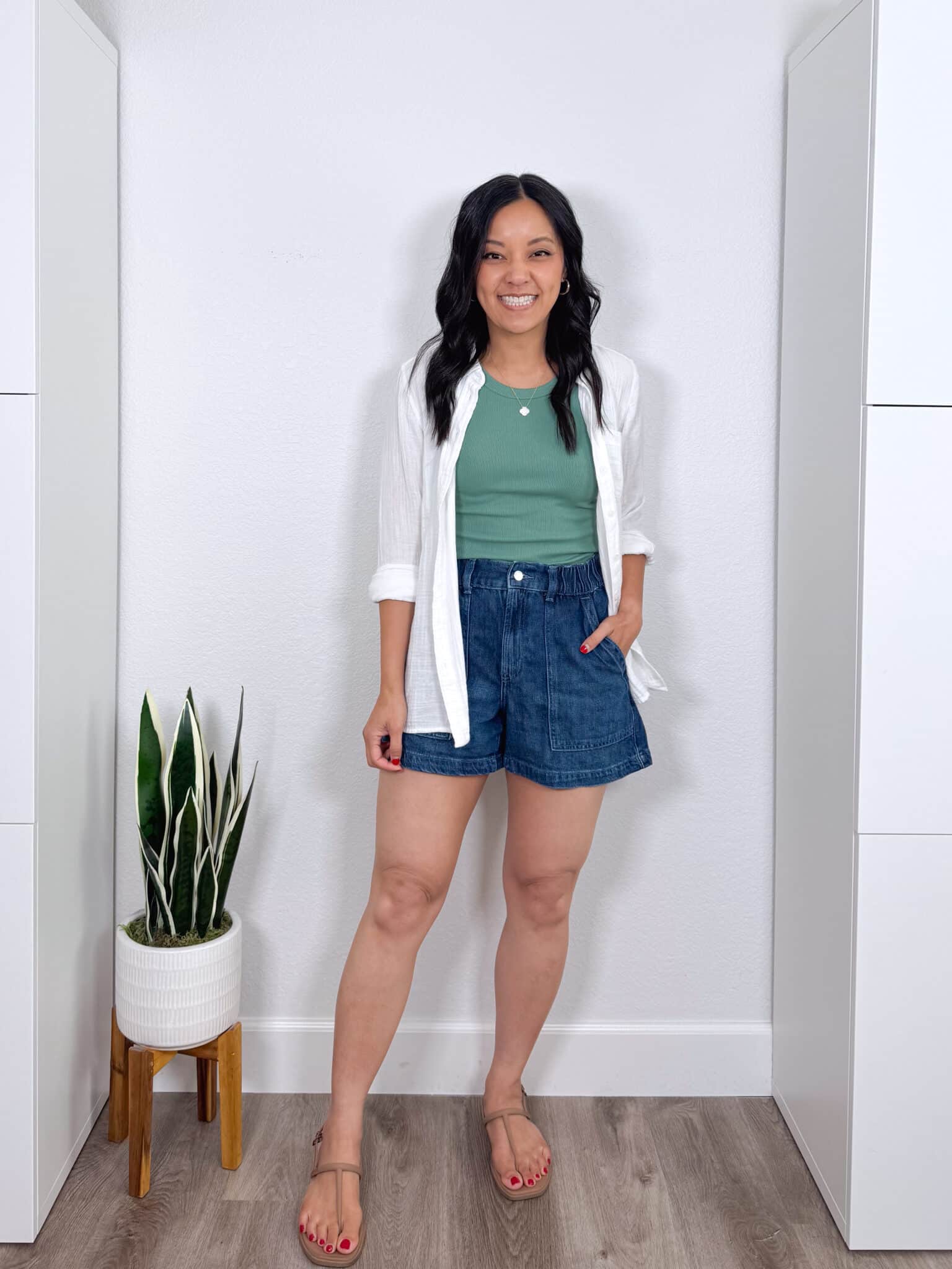 Summer Ready: Utility Shorts with Linen Shirt Summer Ready: Utility Shorts with Linen Shirt — Mom Outfits 2027