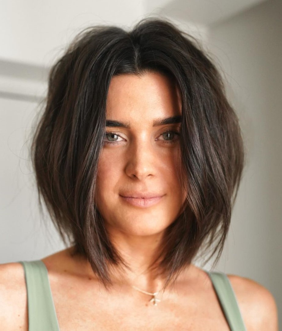 Angled Bob With Textured Waves Angled Bob With Textured Waves — Bob 2027 for Long Face