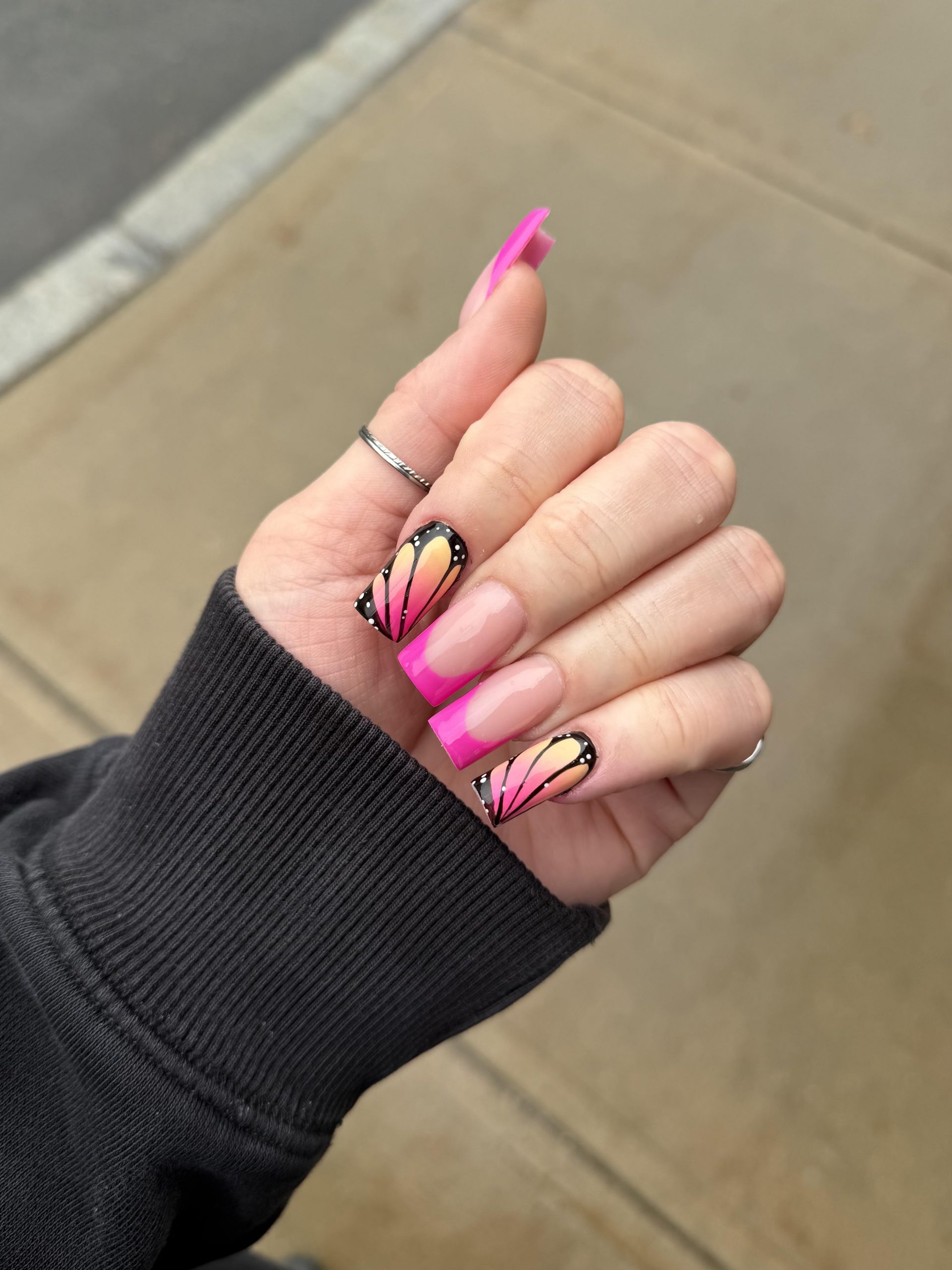 Butterfly Wing Square Nails Butterfly Wing Square Nails — Long Butterfly Coffin Nails 2027