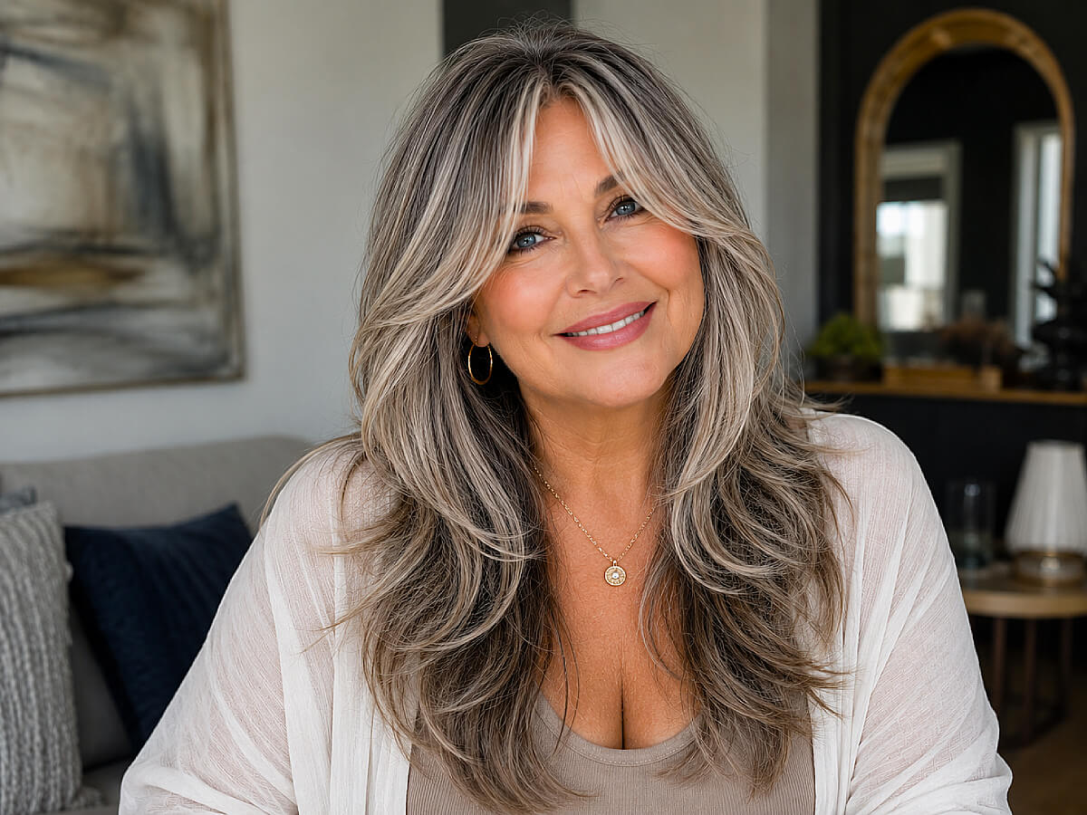 Wavy Ash Blonde Lob With Curtain Bangs Wavy Ash Blonde Lob With Curtain Bangs — Bangs 2027 for Women Over 50