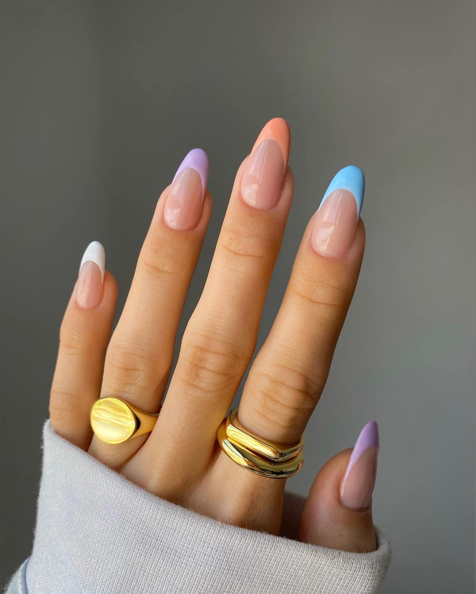 Pastel French Tips in Every Color Pastel French Tips in Every Color — Pastel Almond Nails 2027