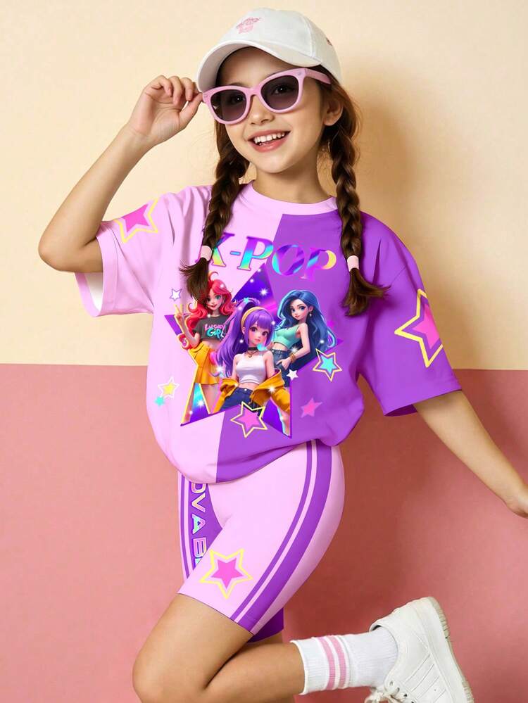 K-Pop Graphic Tee with Matching Pink Shorts K-Pop Graphic Tee with Matching Pink Shorts — Cute Outfits 2027 for Tweens