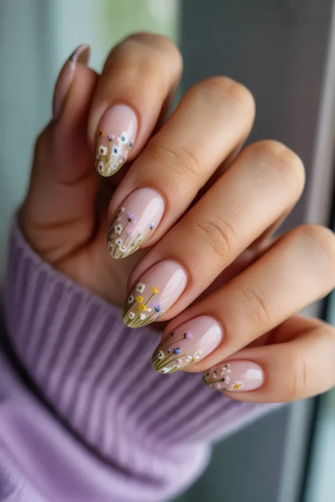 Sheer Pink Scattered Wildflowers Sheer Pink Scattered Wildflowers — Wildflower Flower Nails 2027